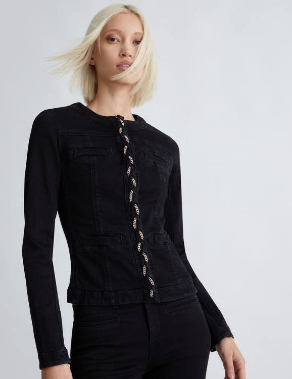 Clothing Liu Jo Denim Jacket With Jewel Details Women F606140