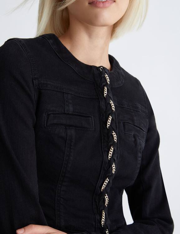 Clothing Liu Jo Denim Jacket With Jewel Details Women F606140