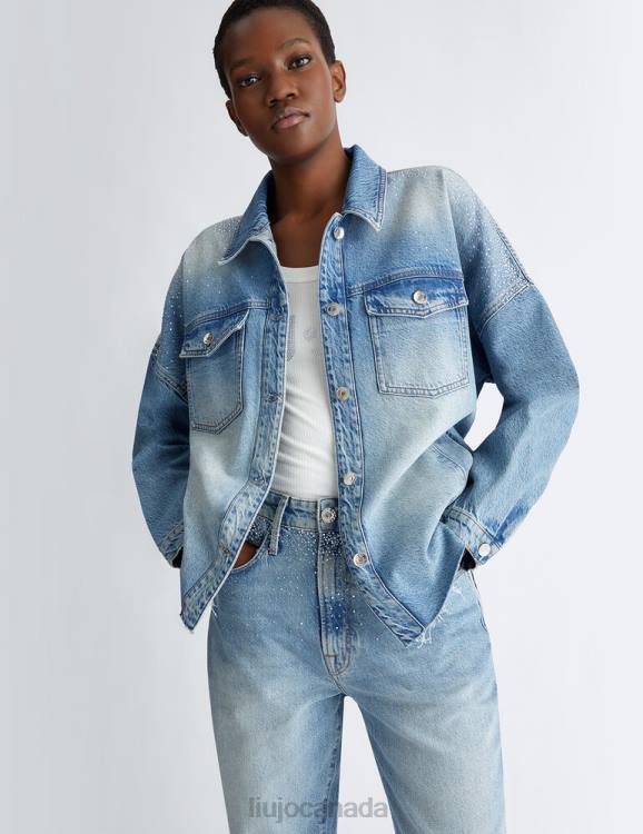 Clothing Liu Jo Denim Jacket With Rhinestones Women F606579