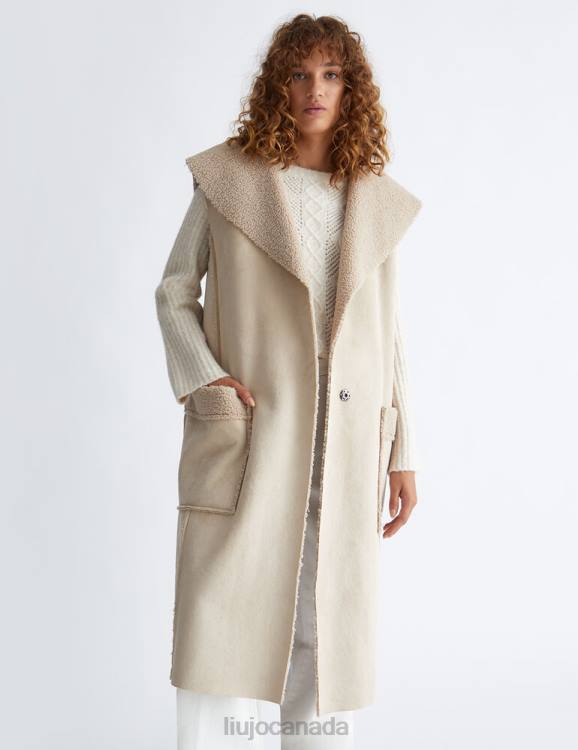 Clothing Liu Jo Dove Grey Faux Shearling Gilet Women F606217
