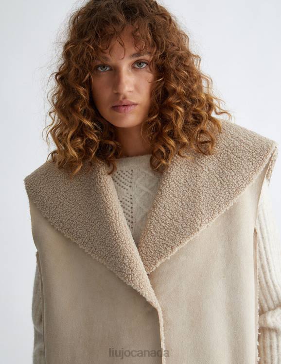 Clothing Liu Jo Dove Grey Faux Shearling Gilet Women F606217