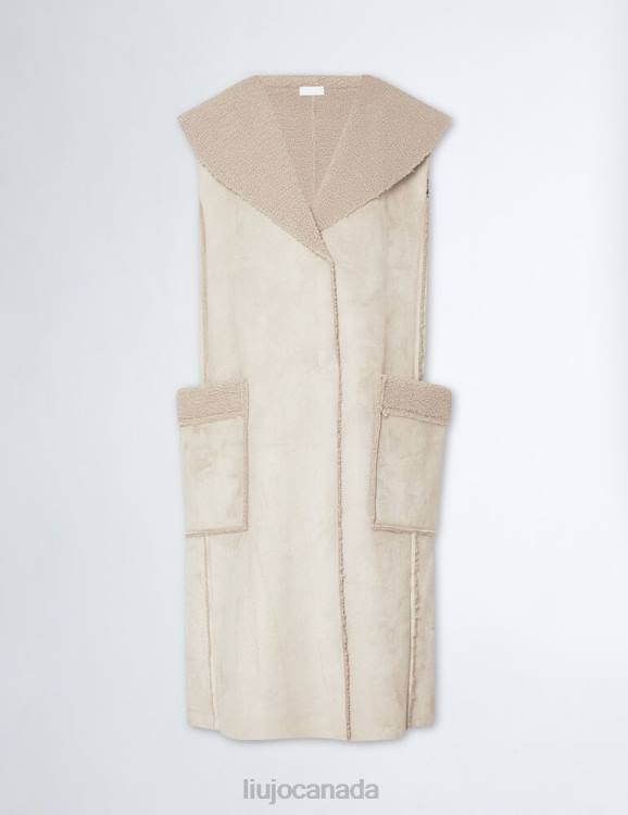 Clothing Liu Jo Dove Grey Faux Shearling Gilet Women F606217