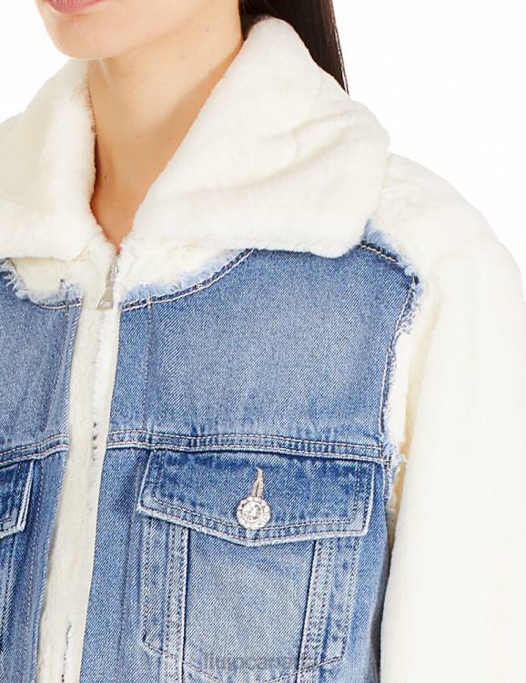 Clothing Liu Jo Faux Fur And Denim Jacket Women F6062837