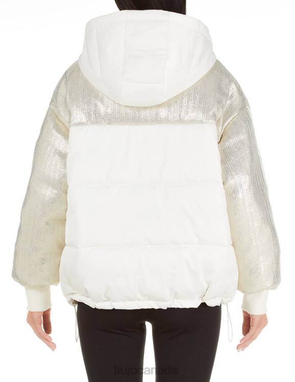 Clothing Liu Jo Padded Jacket In Satin And Laminated Nylon Women F6062644