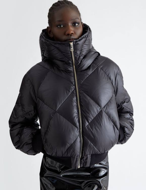 Clothing Liu Jo Short Black Down Jacket With Zip Women F6061