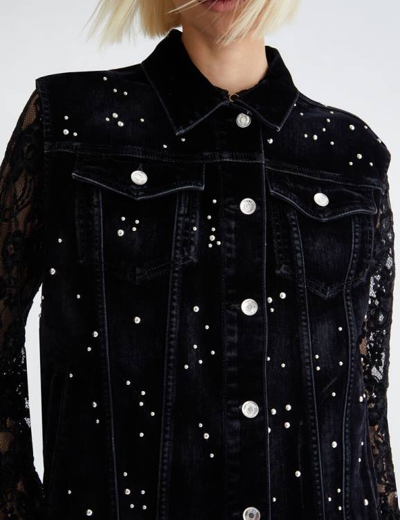 Clothing Liu Jo Vest In Flocked Denim With Studs Women F6061207