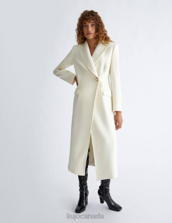 Clothing Liu Jo White Wool Blend Coat Women F606491
