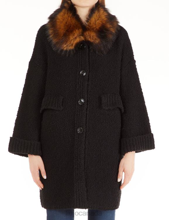 Clothing Liu Jo Wool And Alpaca Knit Coat Women F6062592