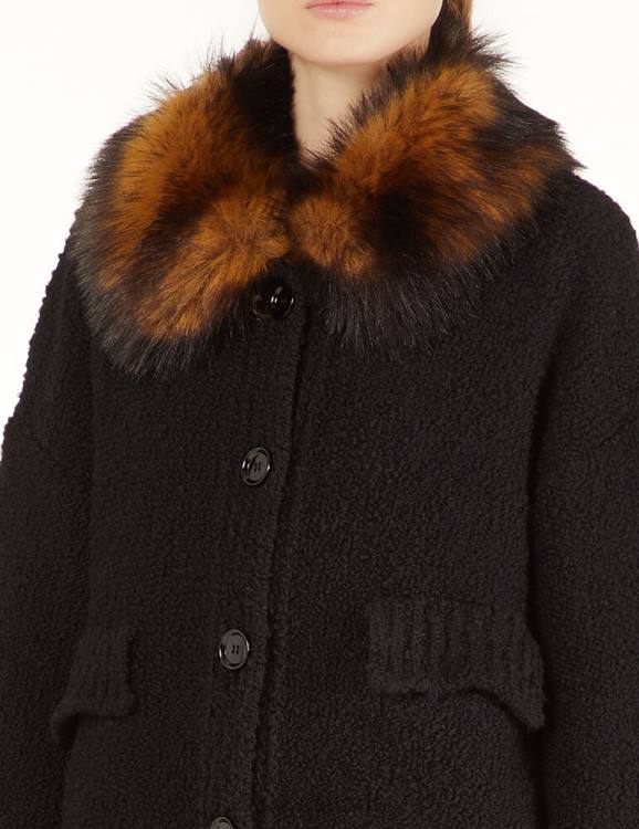 Clothing Liu Jo Wool And Alpaca Knit Coat Women F6062592