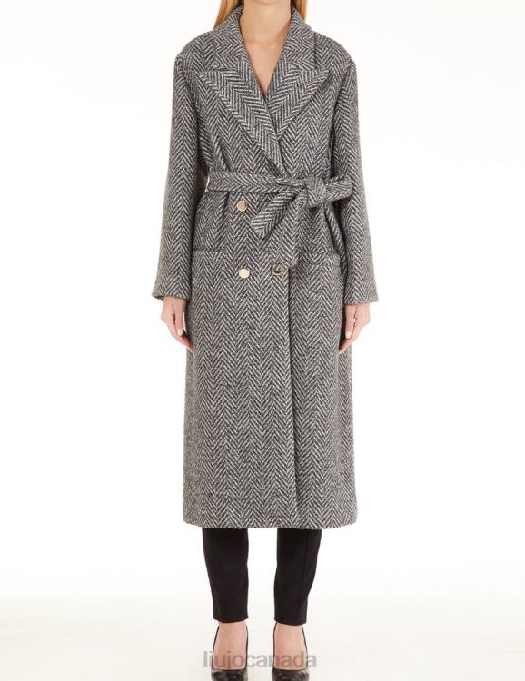 Clothing Liu Jo Wool And Lurex Blend Chevron Coat Women F6062761