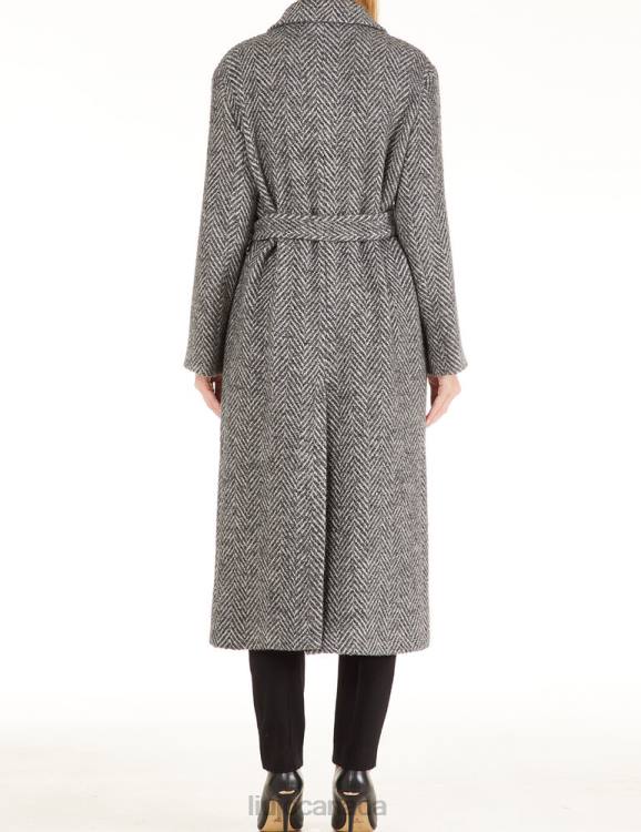 Clothing Liu Jo Wool And Lurex Blend Chevron Coat Women F6062761