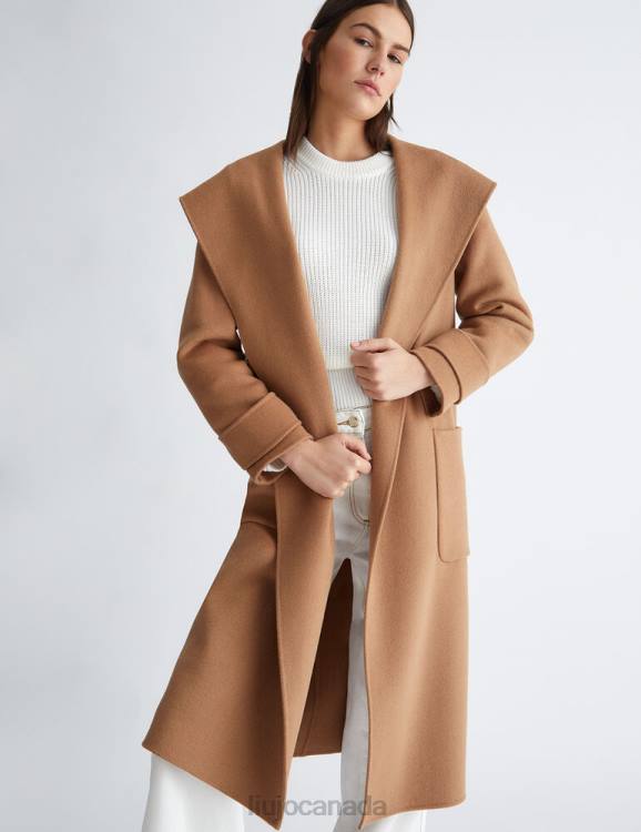 Clothing Liu Jo Wool Blend Camel Coat Women F606434