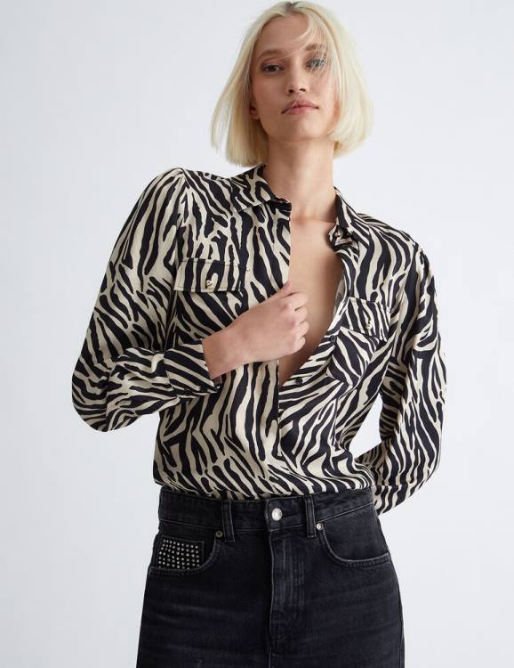 Clothing Liu Jo Eco-Friendly Zebra Print Shirt Women F606164