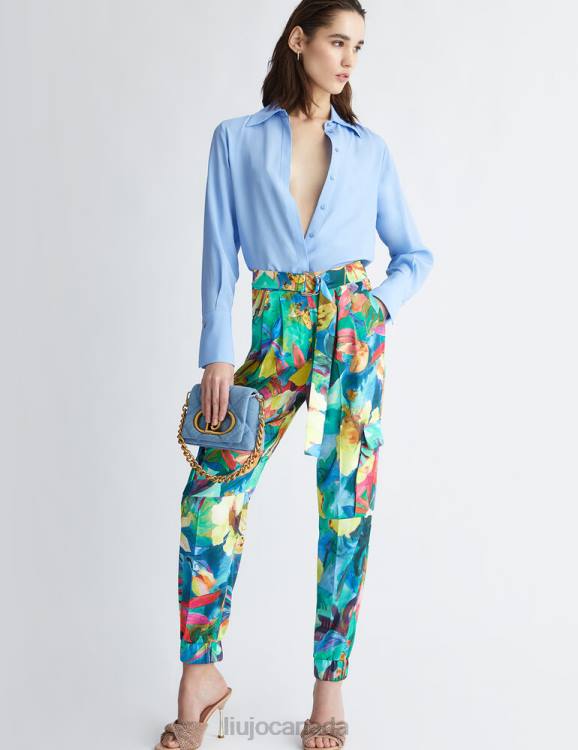 Clothing Liu Jo Light Blue Silk-Blend Shirt Women F6061017