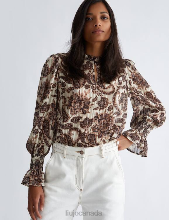 Clothing Liu Jo Paisley Blouse In Fil Coupe Crepe Women F606695