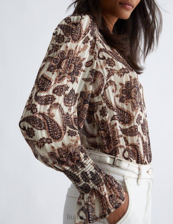 Clothing Liu Jo Paisley Blouse In Fil Coupe Crepe Women F606695
