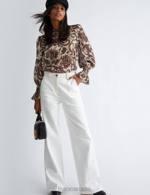 Clothing Liu Jo Paisley Blouse In Fil Coupe Crepe Women F606695
