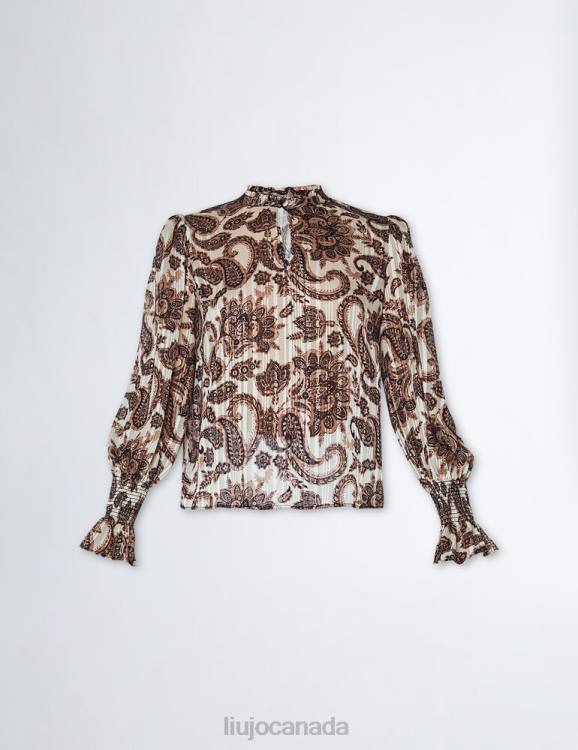 Clothing Liu Jo Paisley Blouse In Fil Coupe Crepe Women F606695
