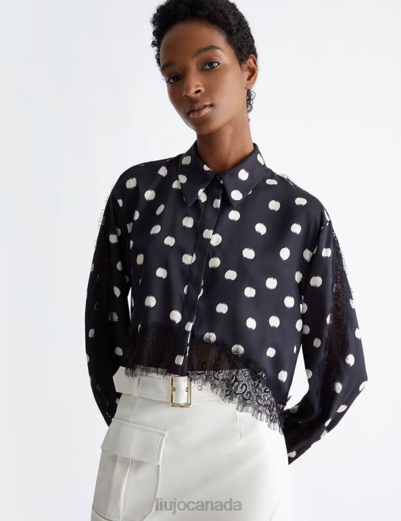 Clothing Liu Jo Polka-Dot Shirt With Lace Detailing Women F606946
