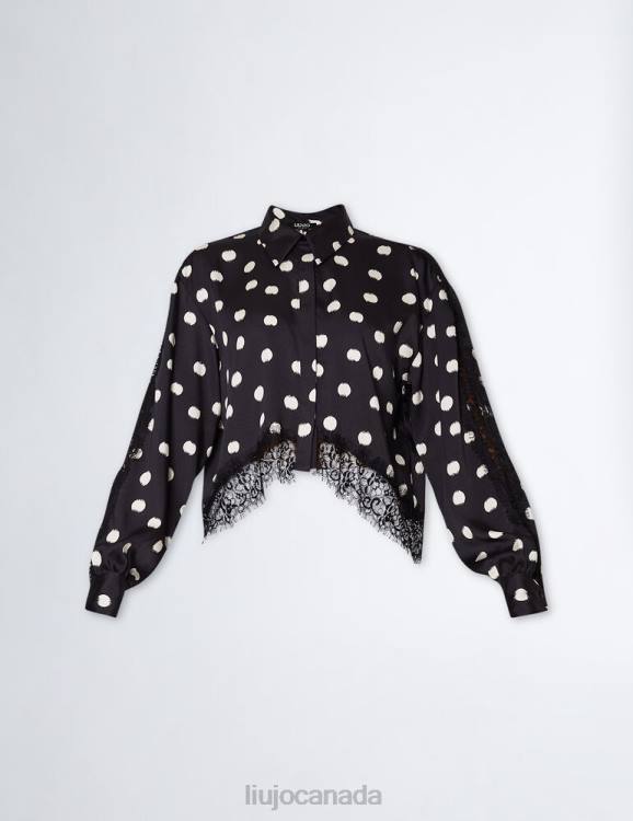 Clothing Liu Jo Polka-Dot Shirt With Lace Detailing Women F606946