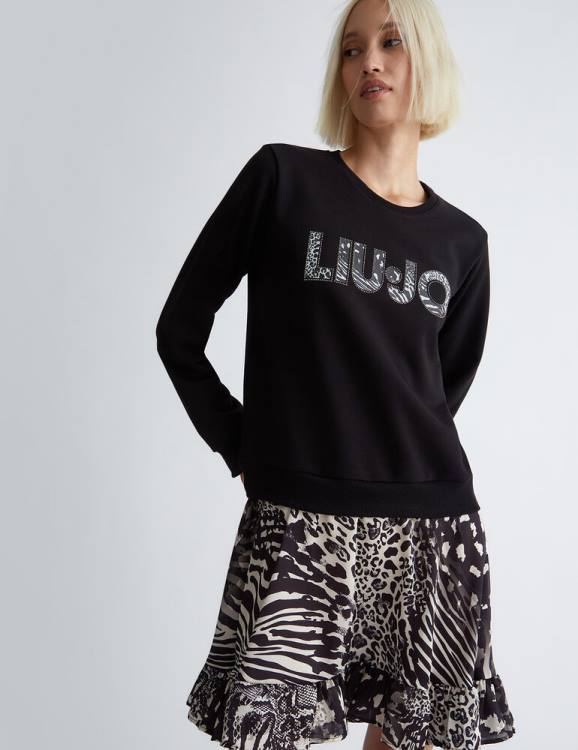 Clothing Liu Jo Fleece Dress With Animal Print Skirt Women F606664