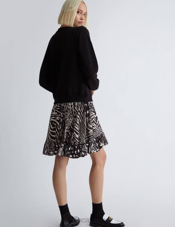 Clothing Liu Jo Fleece Dress With Animal Print Skirt Women F606664