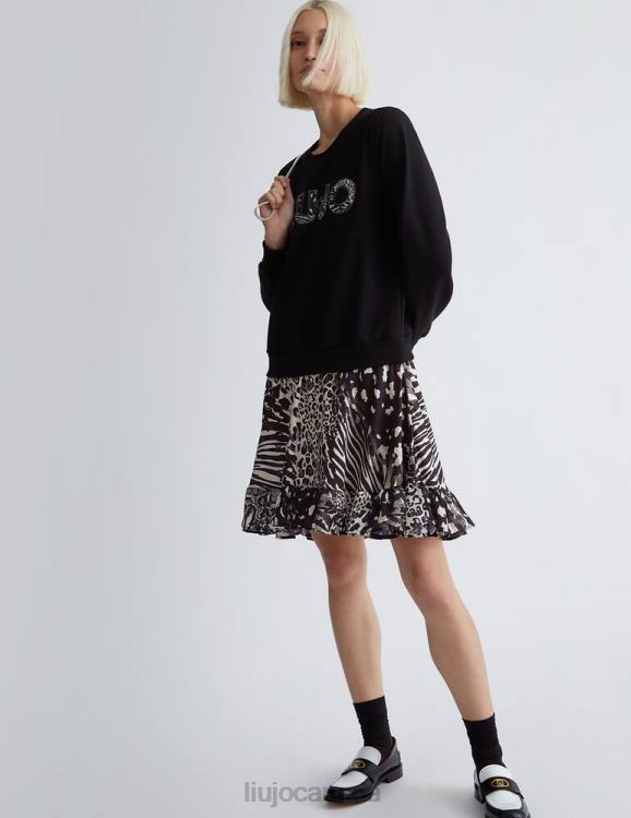 Clothing Liu Jo Fleece Dress With Animal Print Skirt Women F606664