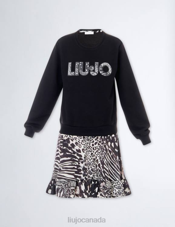 Clothing Liu Jo Fleece Dress With Animal Print Skirt Women F606664