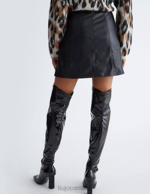 Clothing Liu Jo Mini Skirt In Coated Fabric Women F606234
