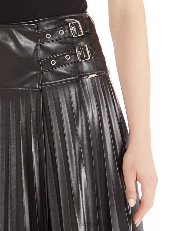 Clothing Liu Jo Pleated Skirt In Coated Fabric Women F6062692