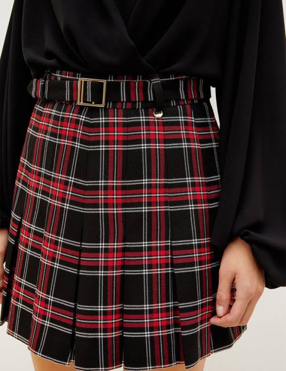 Clothing Liu Jo Pleated Tartan Miniskirt Women F6062802
