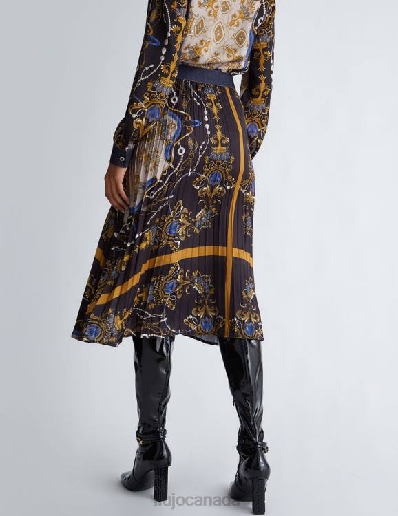Clothing Liu Jo Plisse Skirt With Scarf Print Women F606380