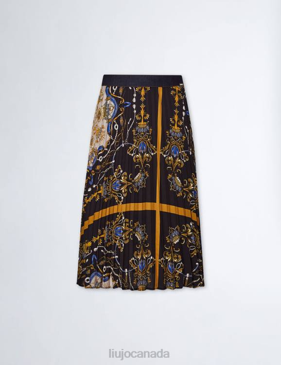 Clothing Liu Jo Plisse Skirt With Scarf Print Women F606380