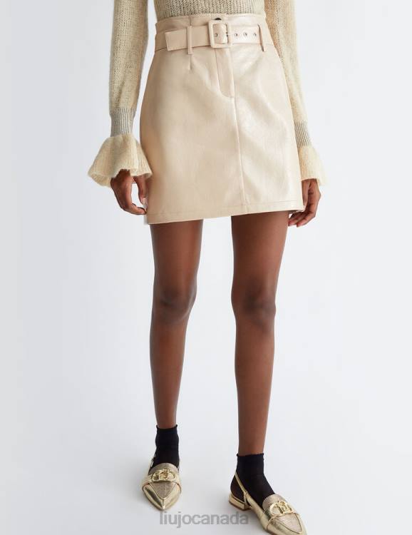 Clothing Liu Jo Shiny Coated Fabric Miniskirt Women F6061067