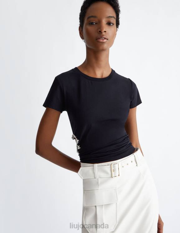 Clothing Liu Jo Black T-Shirt With Cut-Out Women F606637