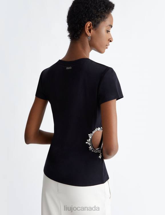 Clothing Liu Jo Black T-Shirt With Cut-Out Women F606637