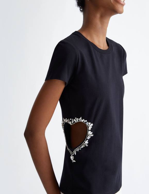 Clothing Liu Jo Black T-Shirt With Cut-Out Women F606637