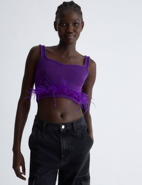 Clothing Liu Jo Bralette Top With Feathers Women F606128