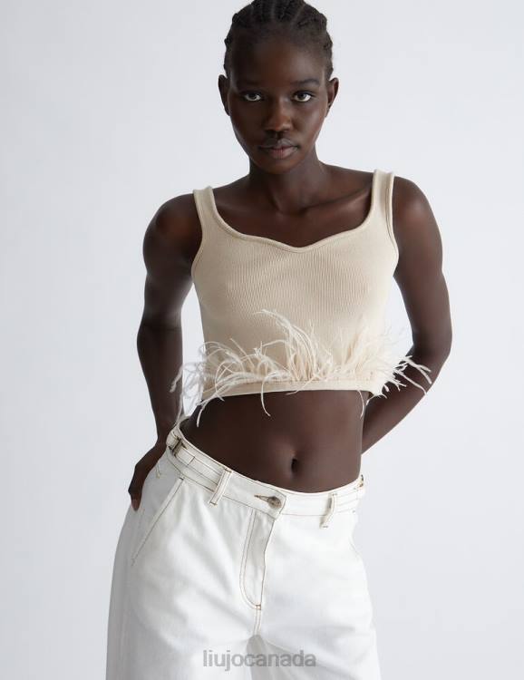 Clothing Liu Jo Bralette Top With Feathers Women F606301