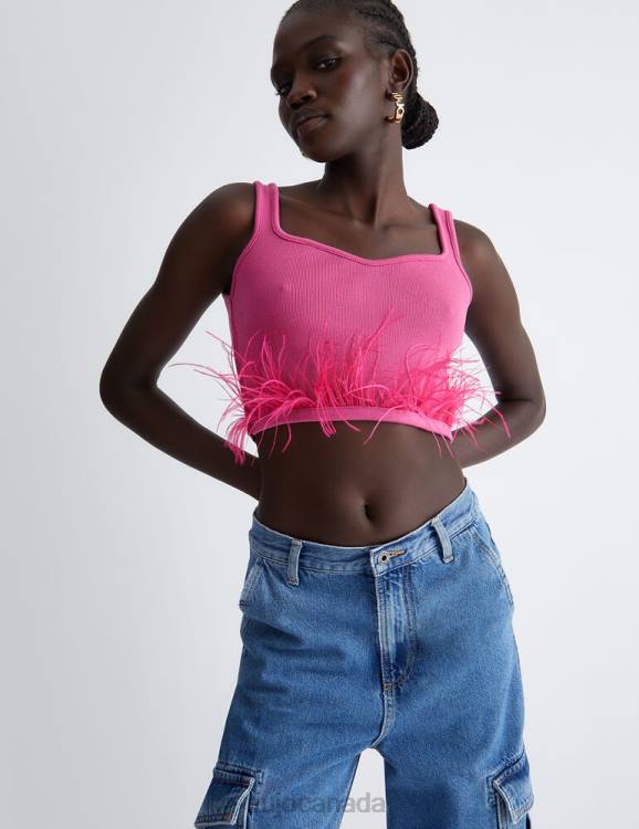 Clothing Liu Jo Bralette Top With Feathers Women F606328