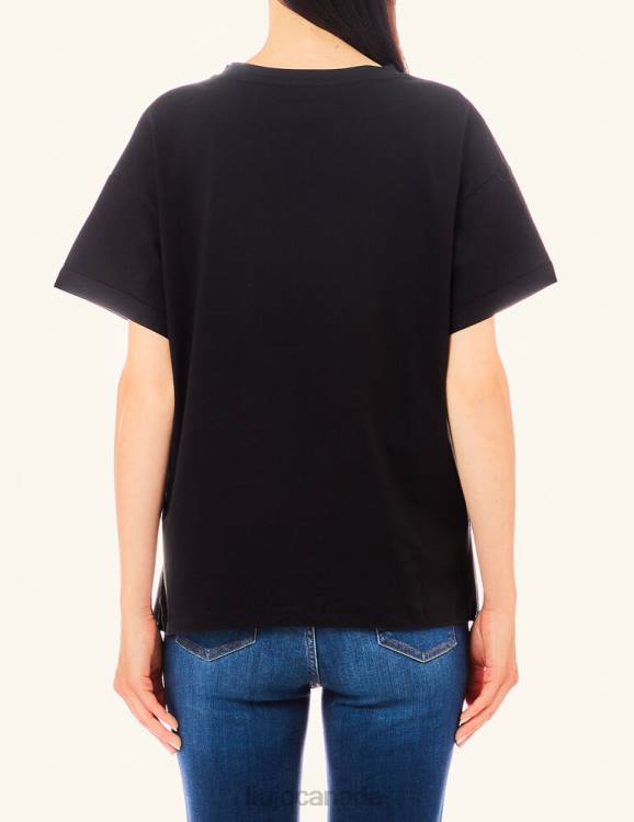Clothing Liu Jo Cotton T-Shirt With Rhinestones Women F6062735