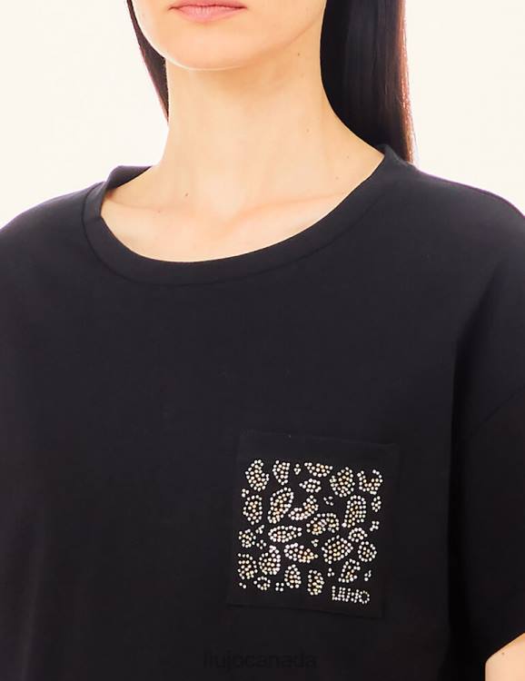Clothing Liu Jo Cotton T-Shirt With Rhinestones Women F6062735