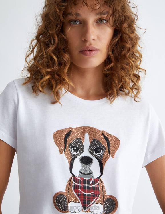 Clothing Liu Jo Dog T-Shirt With Rhinestones Women F606114