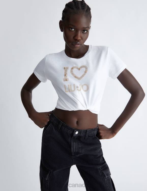 Clothing Liu Jo Eco-Friendly T-Shirt With Gemstones Women F606751