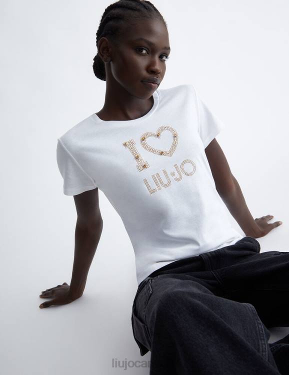 Clothing Liu Jo Eco-Friendly T-Shirt With Gemstones Women F606751