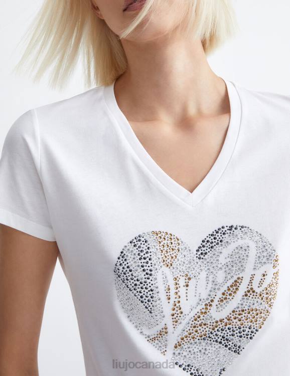 Clothing Liu Jo Eco-Friendly T-Shirt With Heart And Gemstones Women F606756