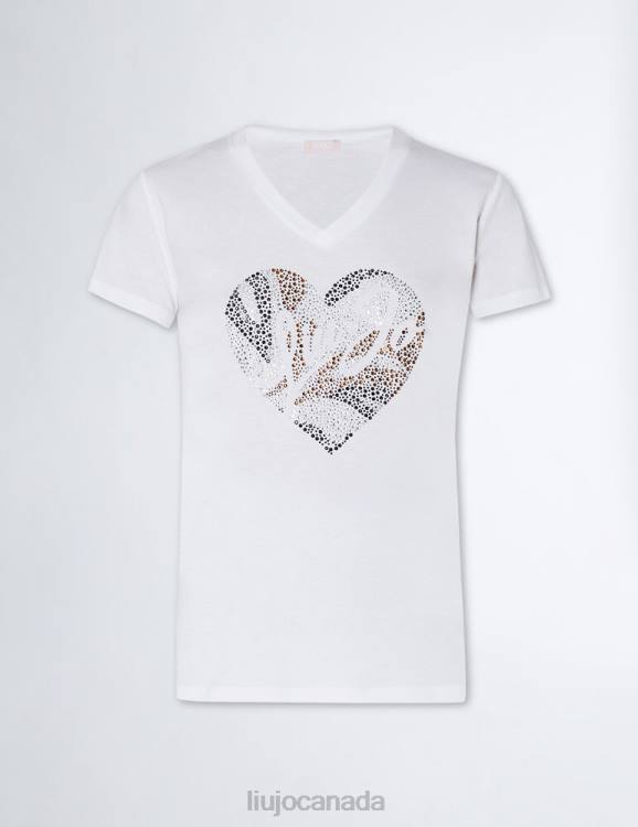 Clothing Liu Jo Eco-Friendly T-Shirt With Heart And Gemstones Women F606756