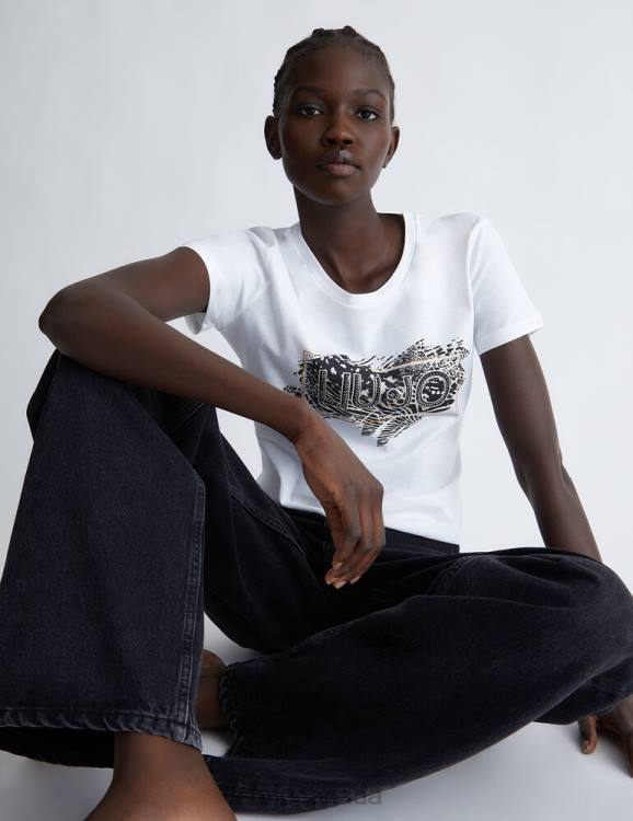Clothing Liu Jo Eco-Friendly T-Shirt With Logo And Gemstones Women F606709