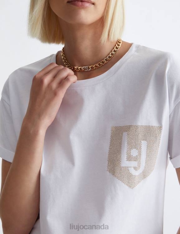 Clothing Liu Jo Eco-Friendly T-Shirt With Logo And Gemstones Women F606823