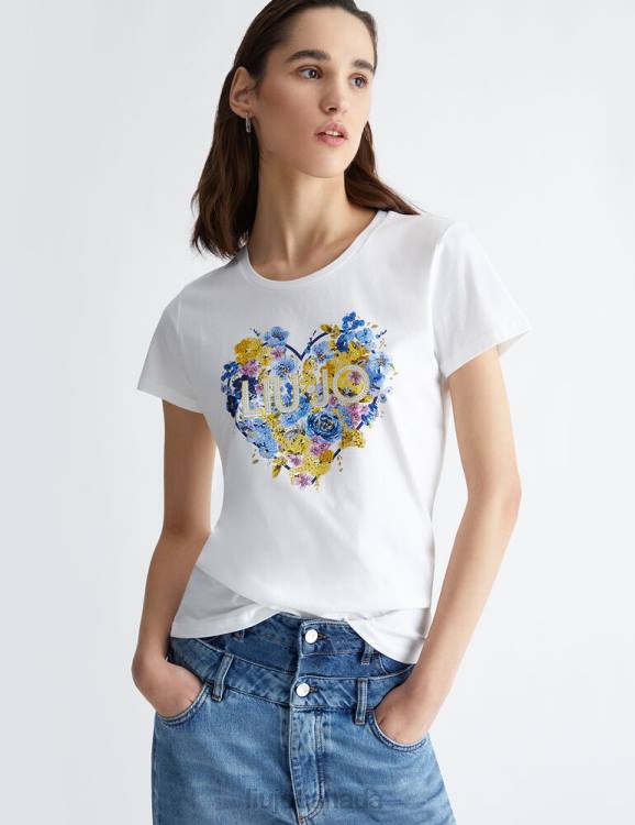 Clothing Liu Jo Floral Heart T-Shirt Women F606560